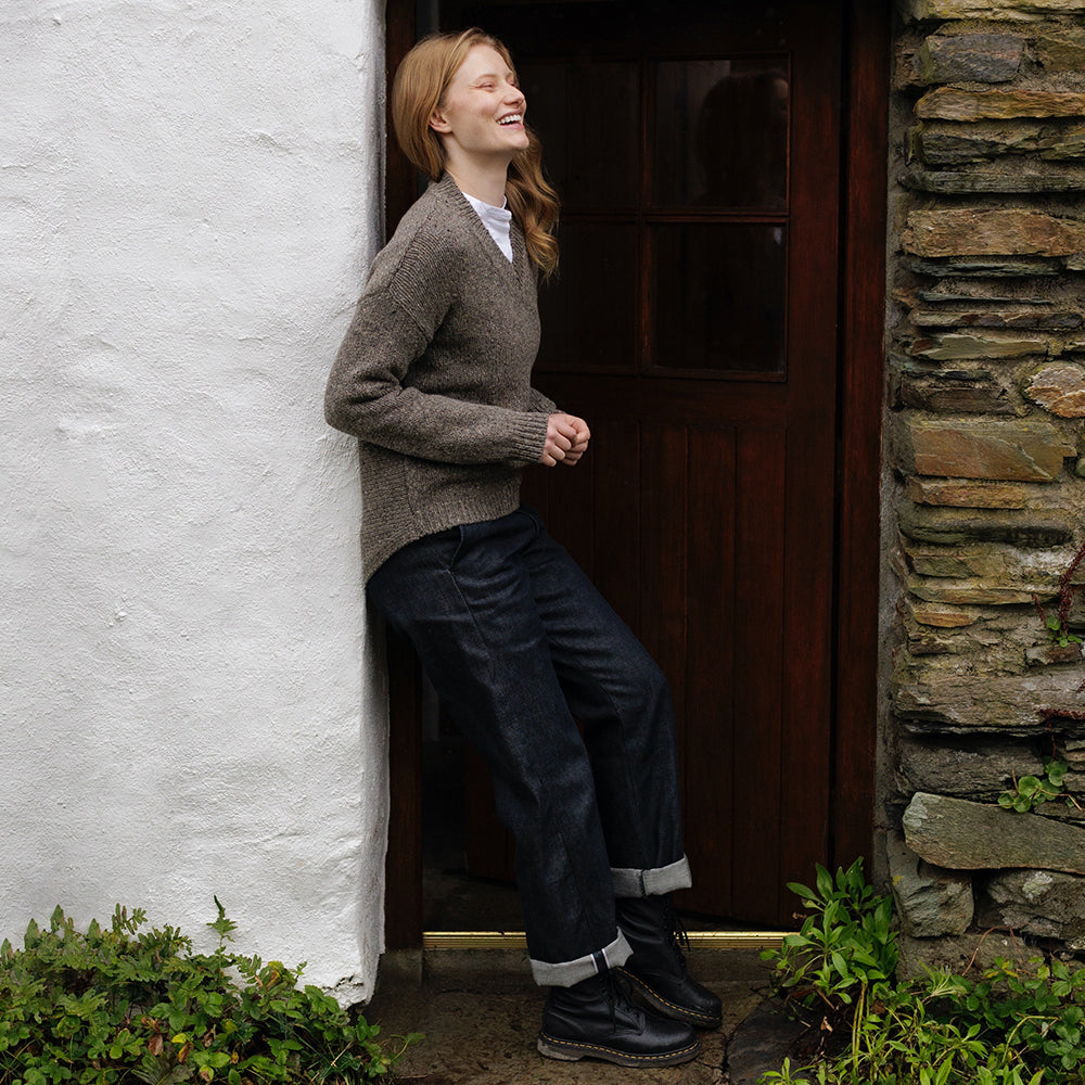 irish Wool Knitwear Sweater V Neck