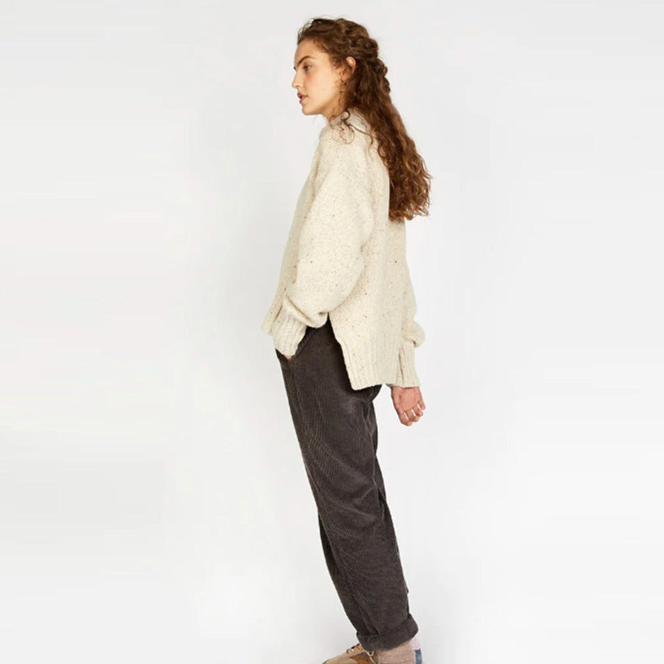 Irelands Eye Wilde Funnell Neck Sweater in Chalk