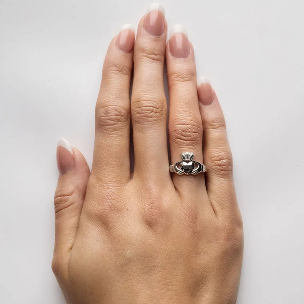 Classic Irish Claddagh Ring Sterling Silver