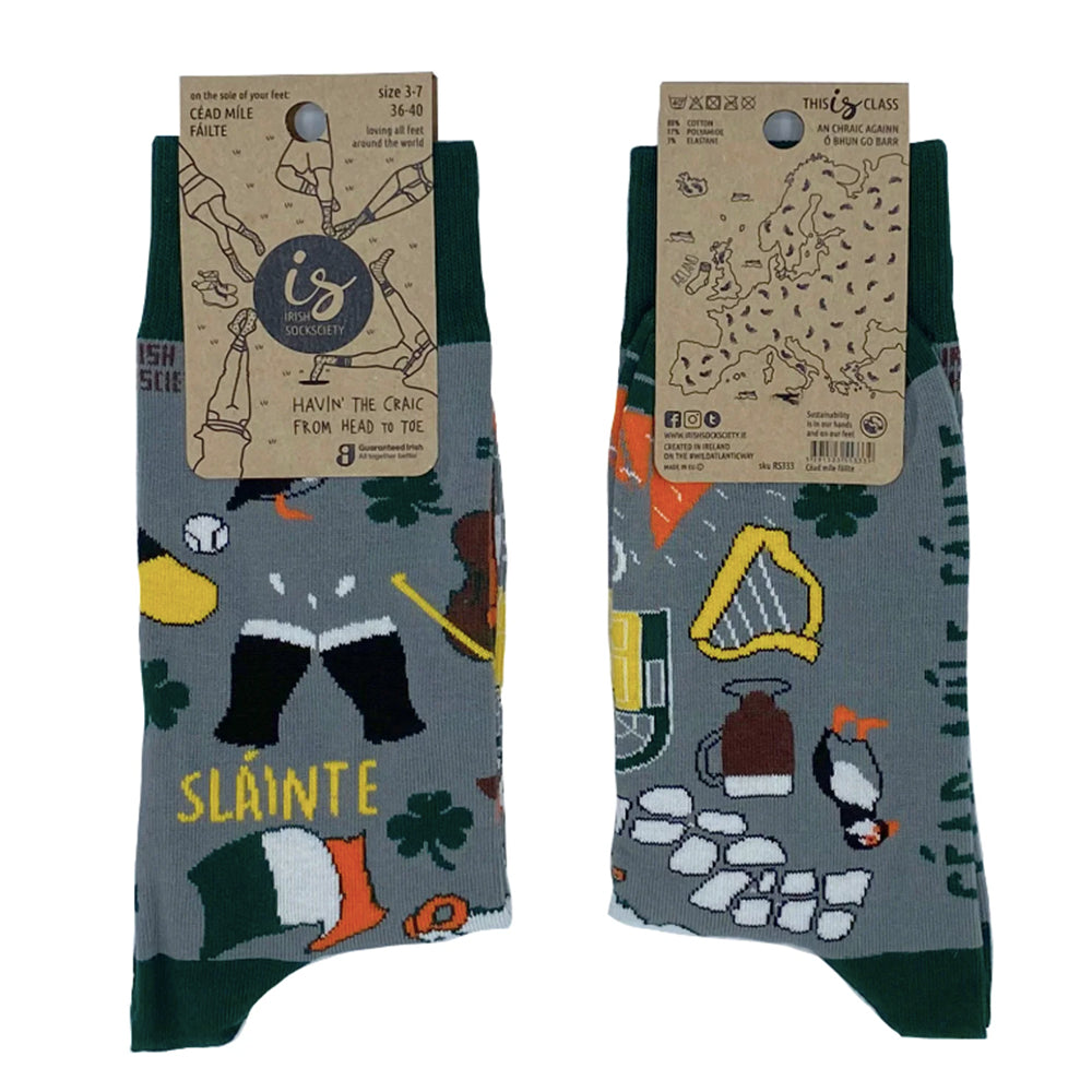 fun colourful 100% cotton irish socks