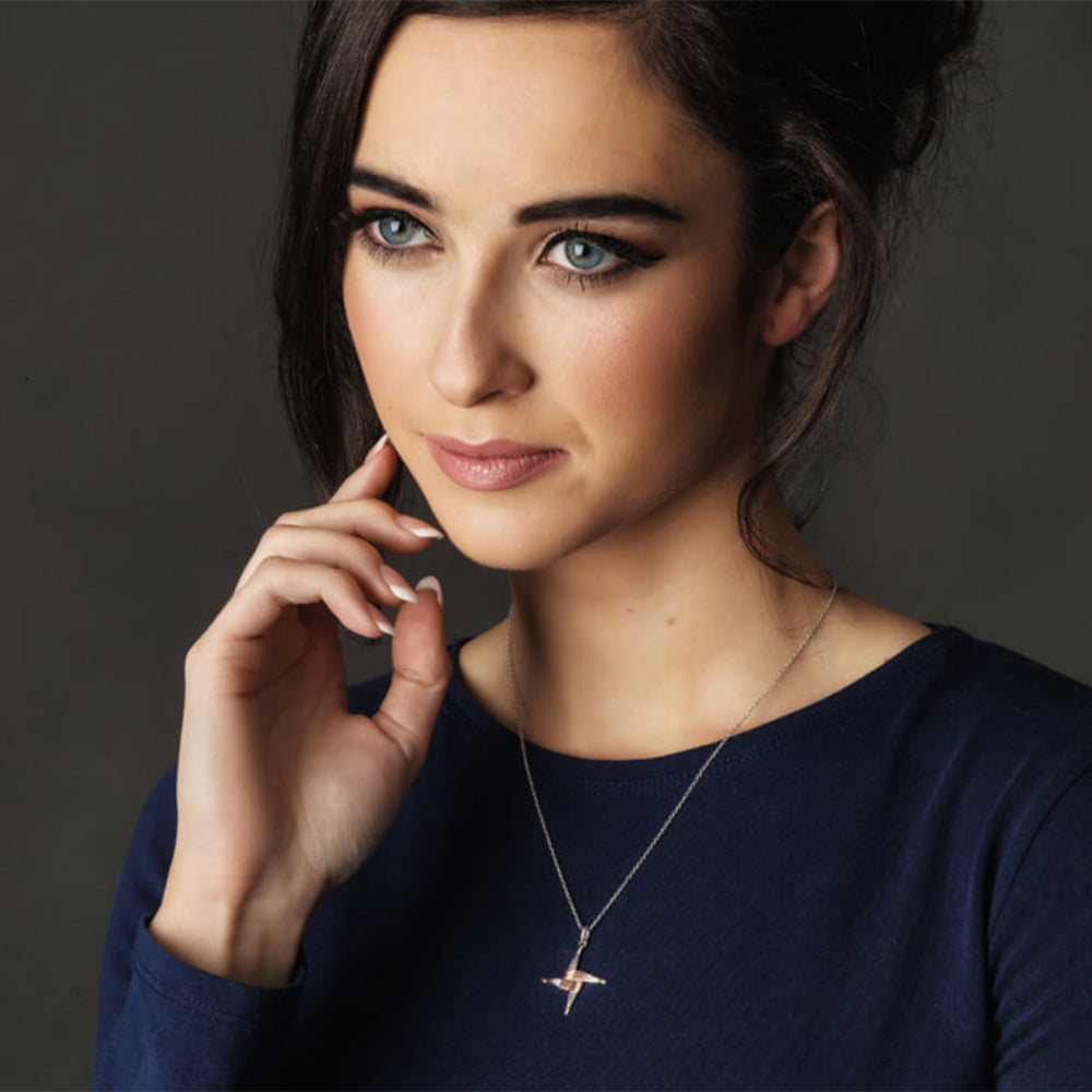 Irish Made St Brigids Cross Silver Gold Necklace Toronto