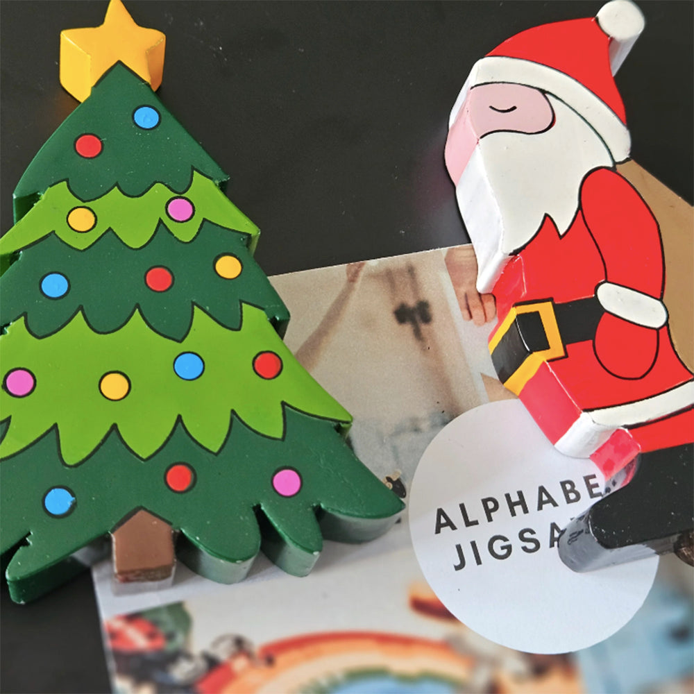 Christmas tree & Santa alphabet jigsaw magnet