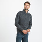 Men's Charcoal Fleck Zip Sweater by Aran Woollen Mills