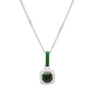 Emerald CZ necklace in sterling silver