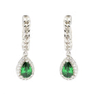 Sterling silver emerald halo earrings