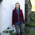 Irish Wool Knitwear Cardigan Burgundy
