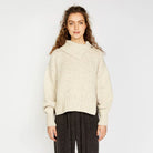 Ireland's Eye Wilde Funnel Neck Sweater in Chalk