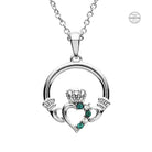 Shanrore Claddagh Green Stone Necklace