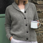Shawl Collar Cardigan In Smoke
