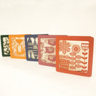 Cutout cards with flower, bird, and leaf designs