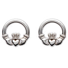 Square Claddagh earrings, sterling silver (1013)