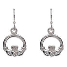 Silver Claddagh Earrings (square_1014)
