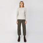 irish merino wool sweater in silver marl 