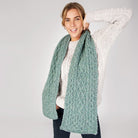 Luxe Aran scarf in Ocean Mist