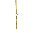 Celtic 14kt Gold Cross Necklace Green Stone