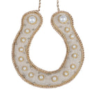 Square horseshoe with pearls and gold trim