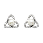 Pearl Trinity Stud Earrings