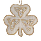Square Shamrock Ornament with Celtic Knot Design