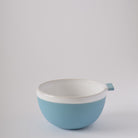 Square blue ceramic bowl