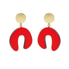 red wooden earring