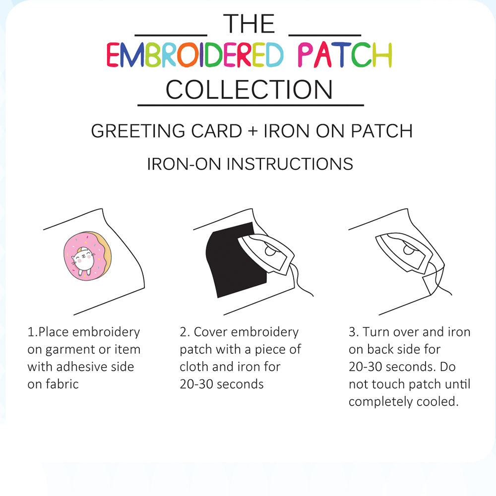 Embroidery patch iron-on instructions - square design