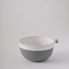 Square grey bowl with handle